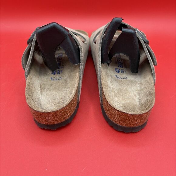 Birkenstock Arizona Taupe Suede Soft Footbed Sandals, Size EUR 40, US L9/M7 - Picture 4 of 6